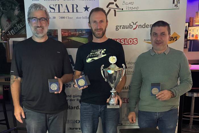 André Caluori wird auch 8-Ball Billard Bündner Meister