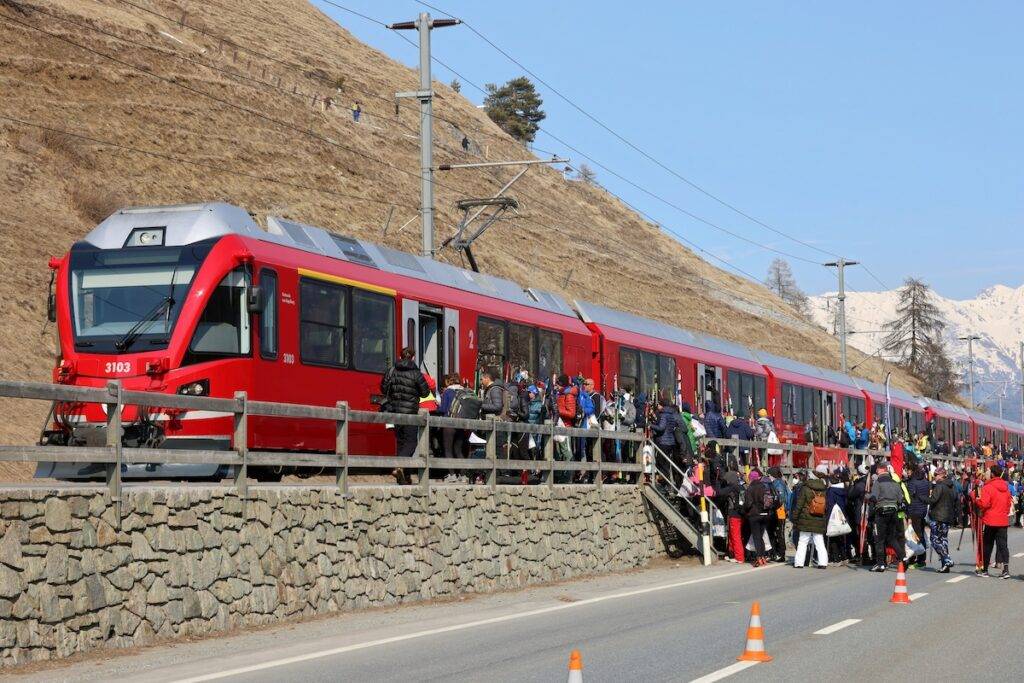 Die Rhätische Bahn als Marathon-Bahn